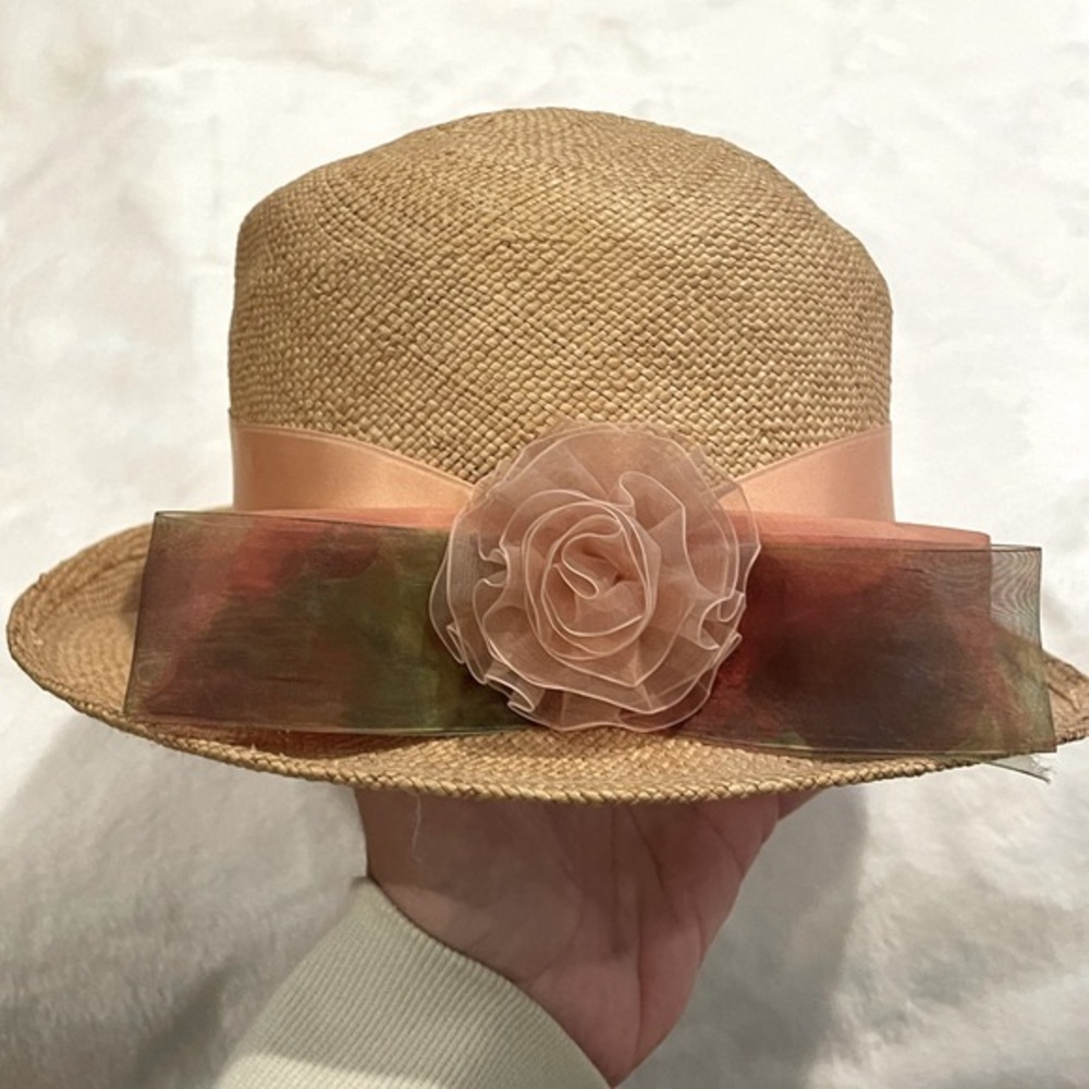 Borsalino Italian Straw Hat w/ Bow at Back